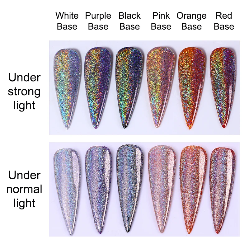 Голографический цветной блеск для ногтей 0,5 г лазер супер пигмент порошок пыль маникюр Дизайн ногтей украшение