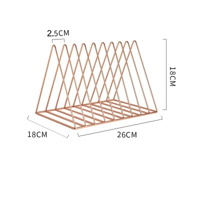Скандинавская Роскошная книжная полка металлический держатель для журналов стойка для хранения газет Домашний Органайзер инструменты орнамент украшение дома аксессуары - Цвет: Rose Gold