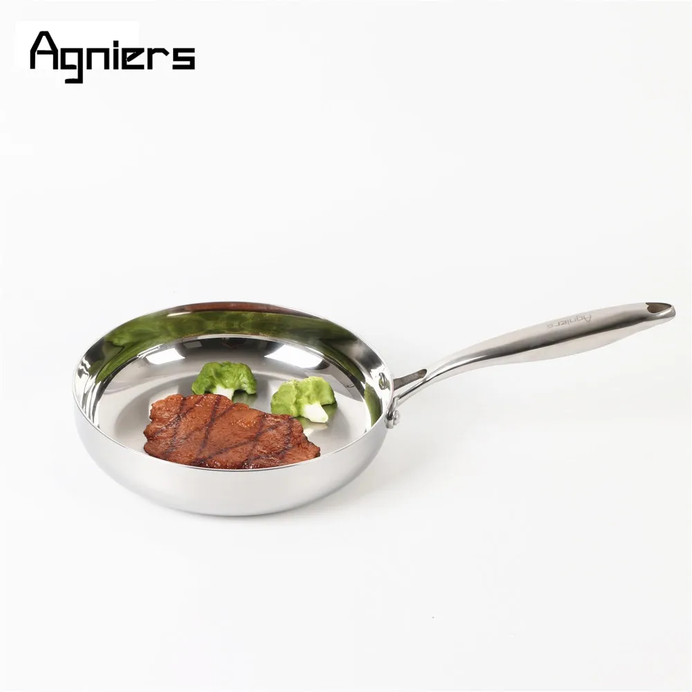 

Agniers 24cm Multi-Ply Clad Stainless-Steel 9.5-Inch Frying Pans Straight Skillets