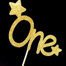 Изготовленные на заказ с блестящими звездочками один номер цвета с изображением пирожного на день рожденья для ношения с обувью, зубочистки для свадьбы или «нулевого дня рождения» для девочек; украшения для торта для вечеринки