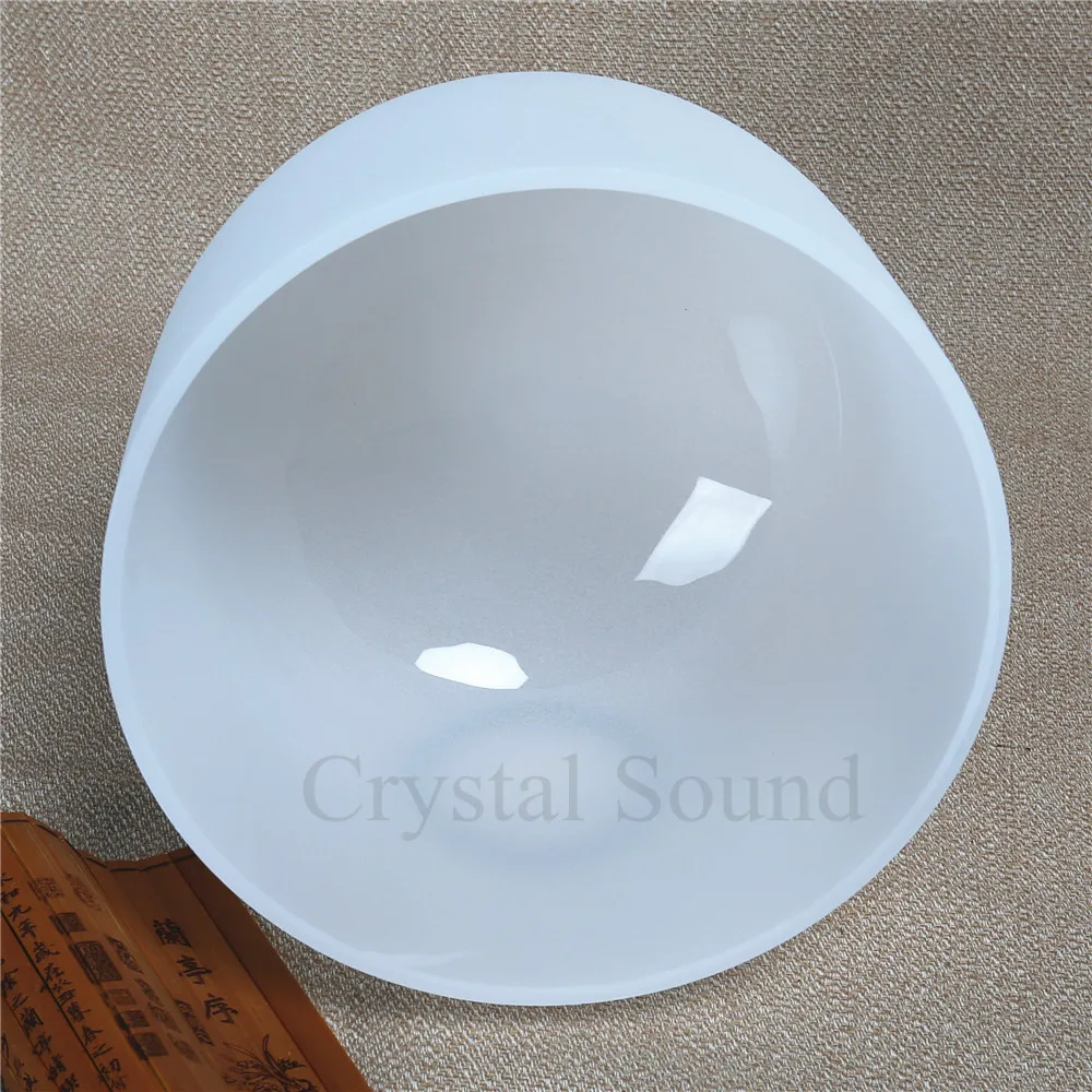 

440hz or 432hz 8" Frosted A Note Third Eye Chakra Meditation Nature Quartz Crystal Singing Bowl Music Instrument
