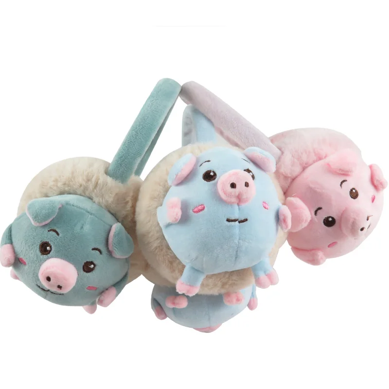 Мультфильм свинья зимние детские теплые наушники милые Животные наушники мальчики девочки держать уши теплой наушники для детей AD0705