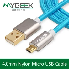 MyGeek 4 0mm Nylon Micro USB Cable for Samsung HTC Huawei Android 3m 2m Fast Charge