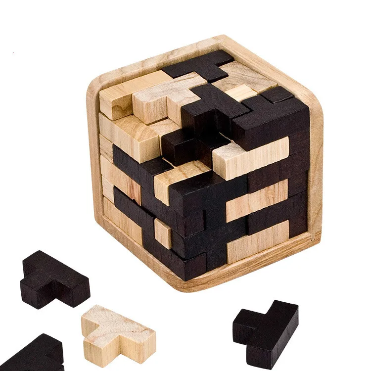 Креативные 3D головоломки любан Блокировка деревянные игрушки Ранние развивающие игрушки деревянные пазлы для взрослых детей головоломки IQ