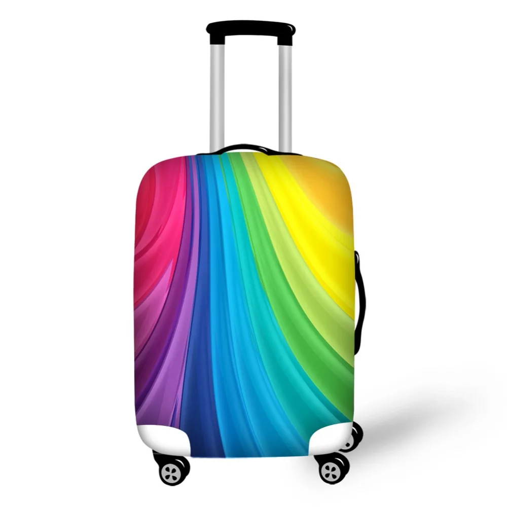 

Colorful Rainbow 3D Line Travel Accessories Suitcase Protective Covers 18-32" Elastic Luggage Dust Cover Case Stretchable Bag
