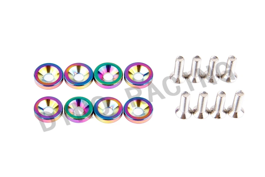 Мойки для крыла M6 neo хромированные 1 комплект = 8 шт. моек и болтов EA010 NC|fender washers|neo