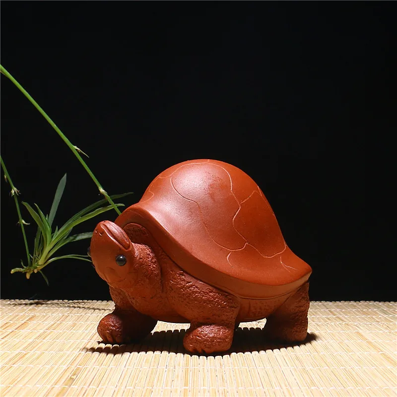 Бутик фиолетовый глина чай для домашних животных лоток аксессуары подарки милые 3D черепаха керамические ремесла Декоративные - Цвет: Red