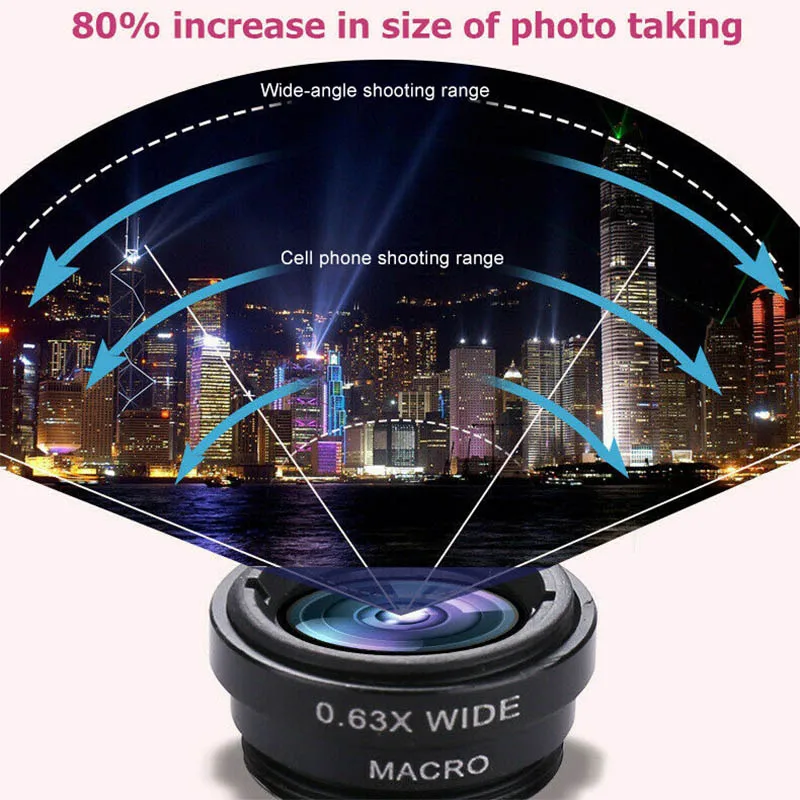 

Newly Wide-angle Micro Lens Selfie Ring Light Flash LED Camera Phone Photography Tool DC128