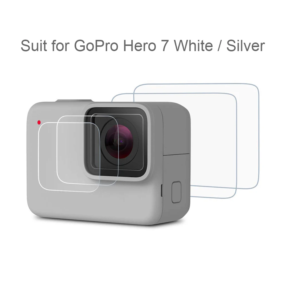 Закаленное стекло объектива+ ЖК-экран протектор для GoPro Hero 7 серебро/белый экшн-камера защитная пленка для Go Pro аксессуар