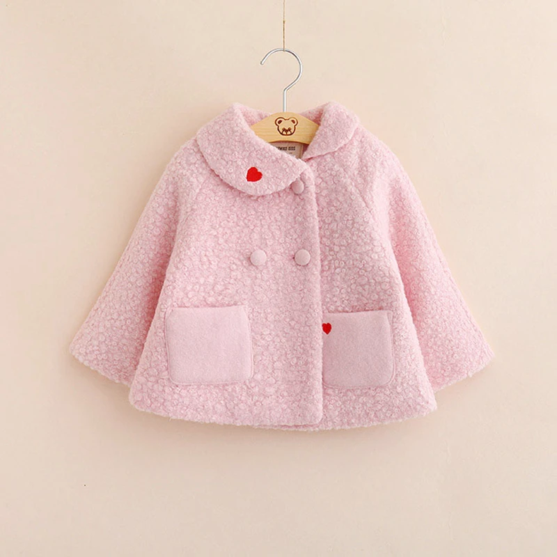 

IMMDOS Winter Wool Coats for Girls Children Casual Outwear Kids Warm Coat for Girls Lovely Jackets For Girls Christmas Costume