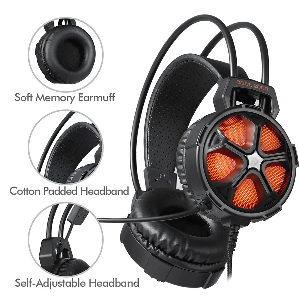 Cena Słuchawki do gier EasySMX fajne 2000 zestaw słuchawkowy stereo do gier słuchawki z mikrofonem słuchawki z redukcją szumów dla PS4 graczy PC