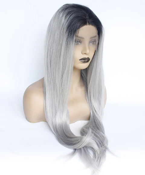 ombre gray long straight wig-10