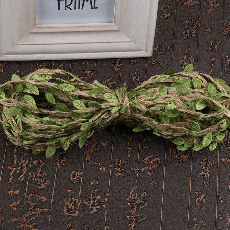 10M/Lot New Creative Leaf Natural Hessian Jute Twine Rope Burlap Ribbon DIY Craft Vintage For Home Wedding Party Decoration | Дом и сад