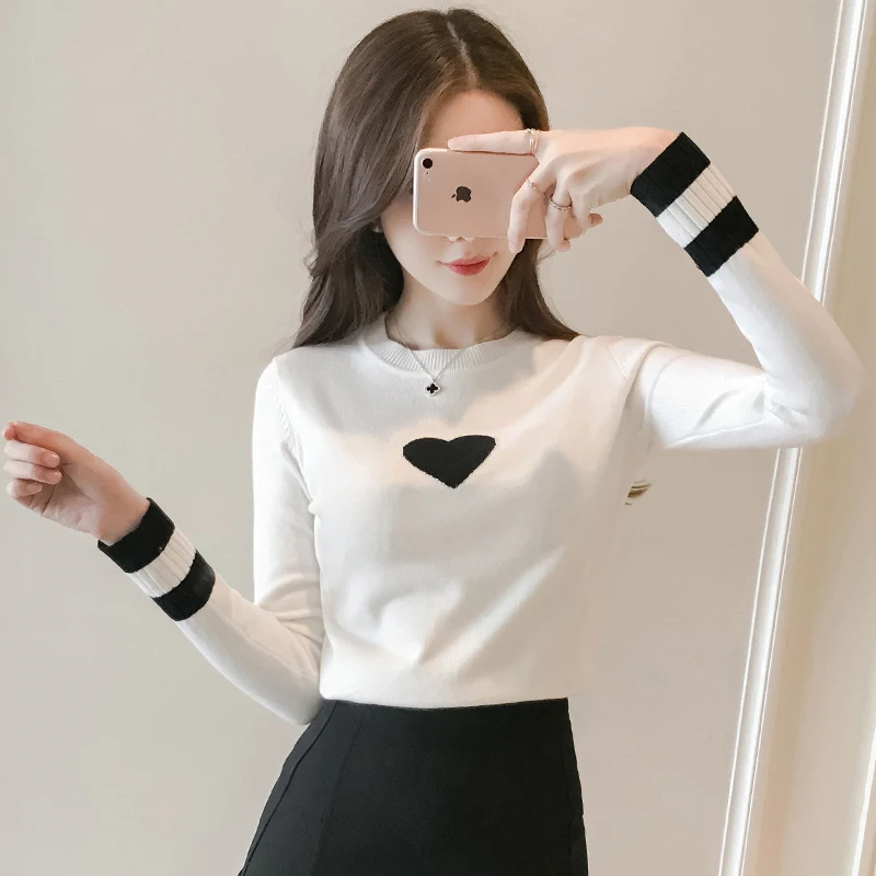 New Autumn Cute Women Shirts Knitting Full Sleeve Lovely Blouse Shirt