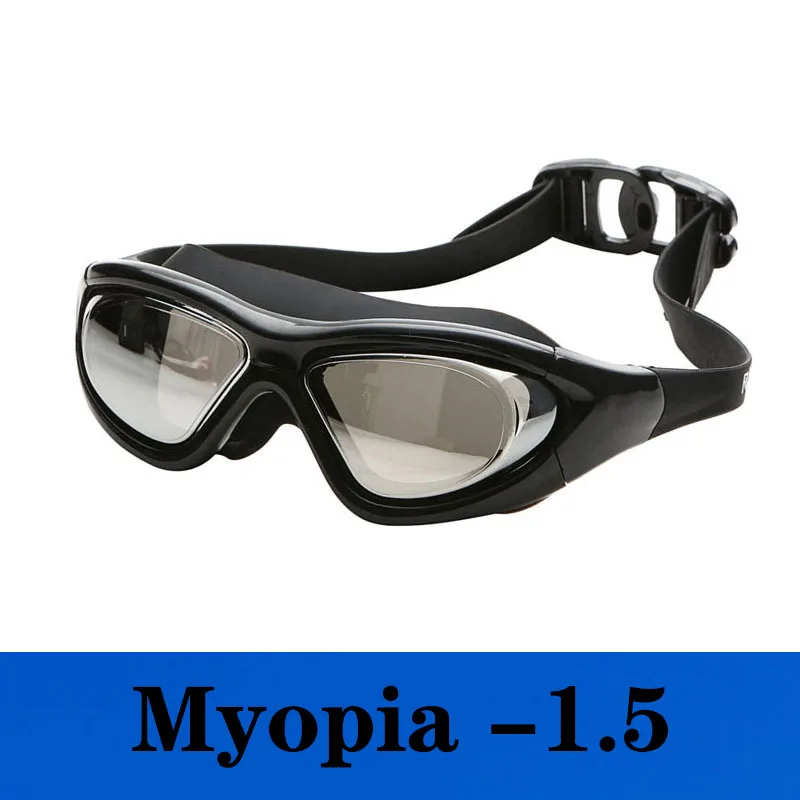 Очки для плавания для взрослых, очки для близорукости, профессиональные, для женщин и мужчин, большая прозрачность, анти-туман, очки для плавания в бассейне, маска, силиконовые очки для дайвинга - Цвет: -1.5