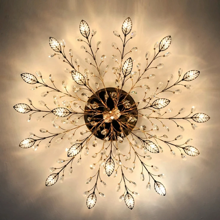 

Crystal Chandeliers Led Ceiling Light Lamps Lamp Living Room Modern Chandelier Remote Control Lights Round Bedroom Lighting
