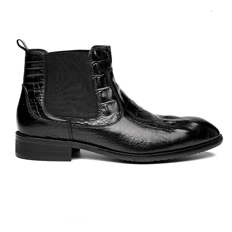 MYCOLEN/брендовые Роскошные модные мужские Ботильоны; черные модельные ботинки; удобная кожаная мужская обувь ручной работы из крокодиловой кожи для свадьбы