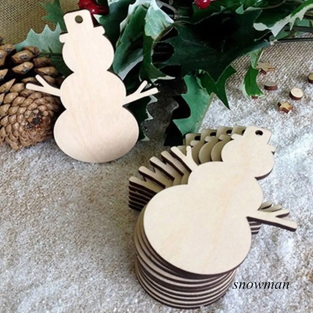 10 шт деревянные Рождественские елки украшения Рождественские Подвесные Украшения Снеговик Подарки