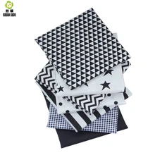 Shuanshuo черный Цветочная серия хлопковая Лоскутная Ткань для вышивания кукол расслоения Ткань для шитья кукол полотна 40*50 см 7 шт./лот