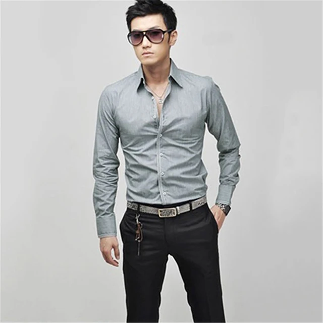 Men's Fashion Korean Stylish Casual Slim Fit Long Sleeve