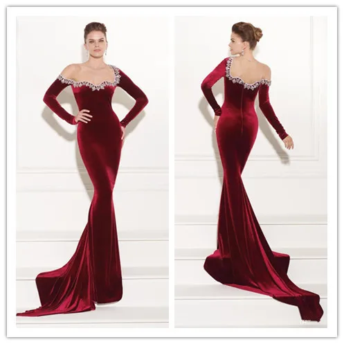 Red velvet long sleeve prom dress Red velvet long sleeve prom dress