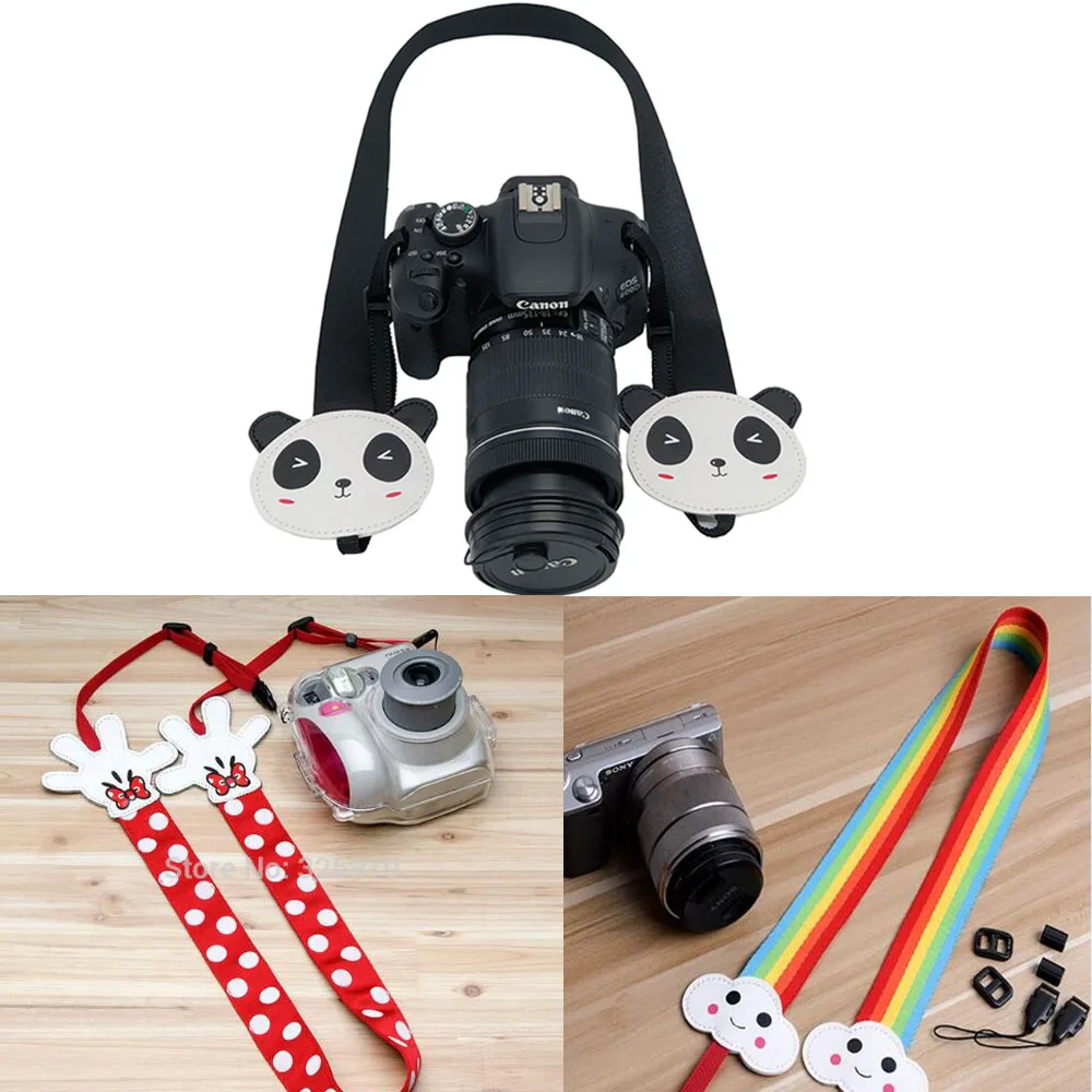

Lovely Panda Rainbow MikeyCamera Neck Strap Camera Belt Protective Strap For Canon Nikon Sony Pentax 550d 70d 60d 60d d7000