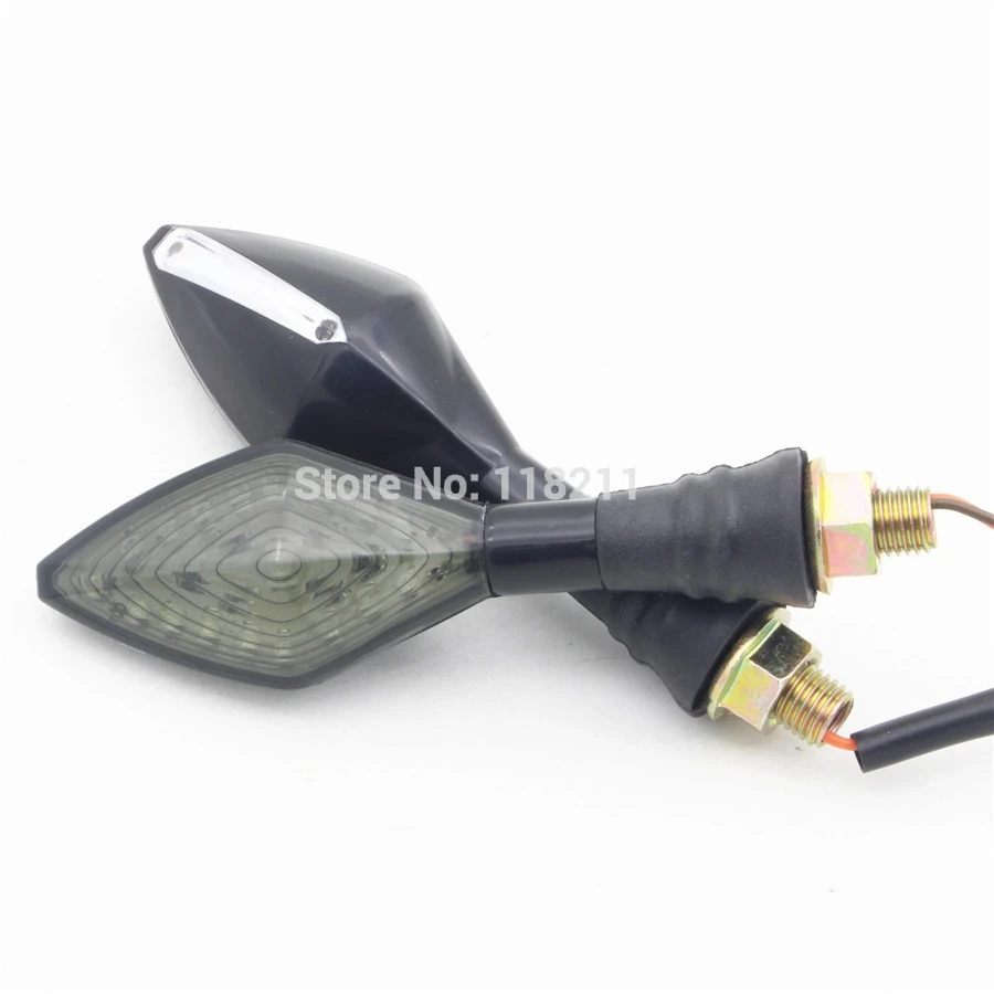 

MOTOWOLF Motorcycle LED Turn Signal Light 10mm Front Rear Warning Indicator Flexible Bendable for Kawasaki Honda Sport Bike