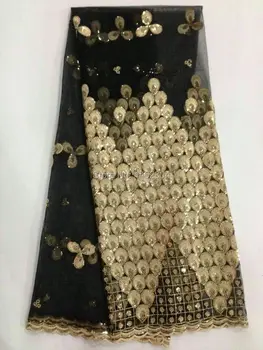 

High Quality African Peacock Sequined lace fabric 5yards/lot