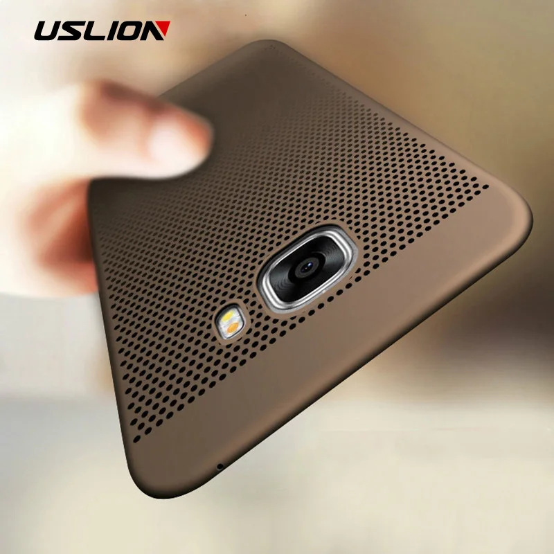

USLION Ultrathin Matte Phone Case For Samsung Galaxy A9 A8 A7 A6 2018 J8 J6 Plus Hollow Heat Dissipation Back Cover Hard PC Case