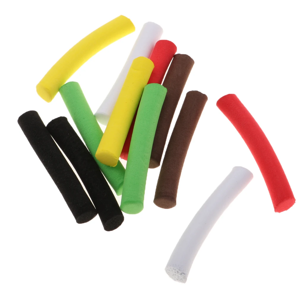 12 Pieces EVA Carp Fishing Foam Stick Cylinder Float Making Fly Tying Rig Fishing DIY Accessaries Multicolor