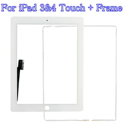 

For iPad 3 A1416 & For ipad 4 A1458  Touch Screen Digitizer White Color Touch Panel For iPad 3 4+Free Middel Bezel Frame