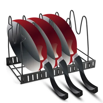 

5 Tiers Pot Frying Pan Lid Storage Rack Organizer Kitchen Cookware Pan Pot Shelf Accessories Storage Rack
