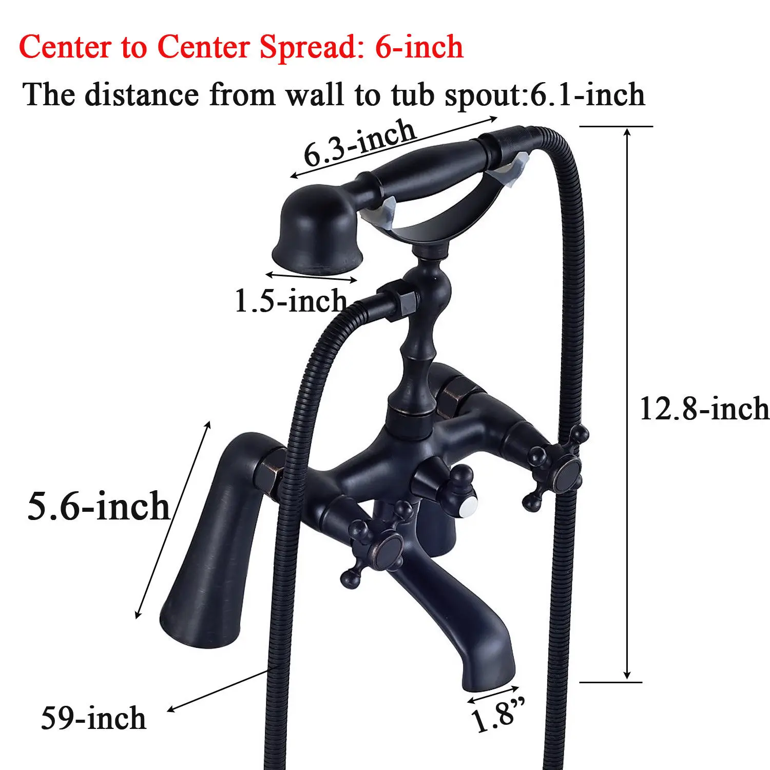 Bathroom Oil Rubbed Bronze Deck Mounted Shower Faucets Set Bathtub Faucet Water Mixer Tap with Hand Shower ZD313