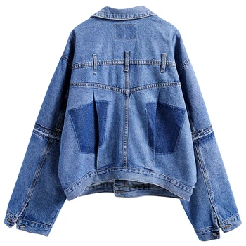 

2019 Vintage Harajuku Jeans Jackets Female Casual Basic Coat Women Hole BF Denim Jacket Women Loose Harajuku Streetwear