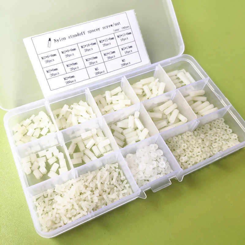 

780PCS M2 M2.5 M3 Female Male Hex Nylon Standoff Spacer Column For PCB Motherboard Fixed Plastic Spacing screw kit