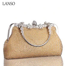 2016 stern Modelle frauen Glänzenden Strass Bankett Shell Handtasche Kleine Quadratische Rahmen Kreisförmige Ring Griff Tasche Kristall Tag Kupplung