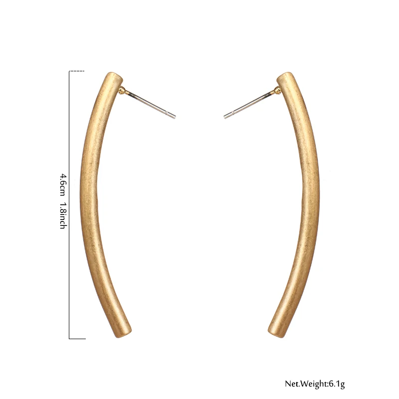 Yhpup стильные темпераментные минималистичные Винтажные серьги-гвоздики длинные геометрические массивные Ретро золотые серебряные серьги Brincos для девушек ювелирные изделия