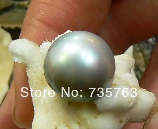 

xiuli 00096 PERFECT NATURAL 14MM AUSTRALIAN SOUTH SEA GENUINE GREY SILVER LOOSE PEARL