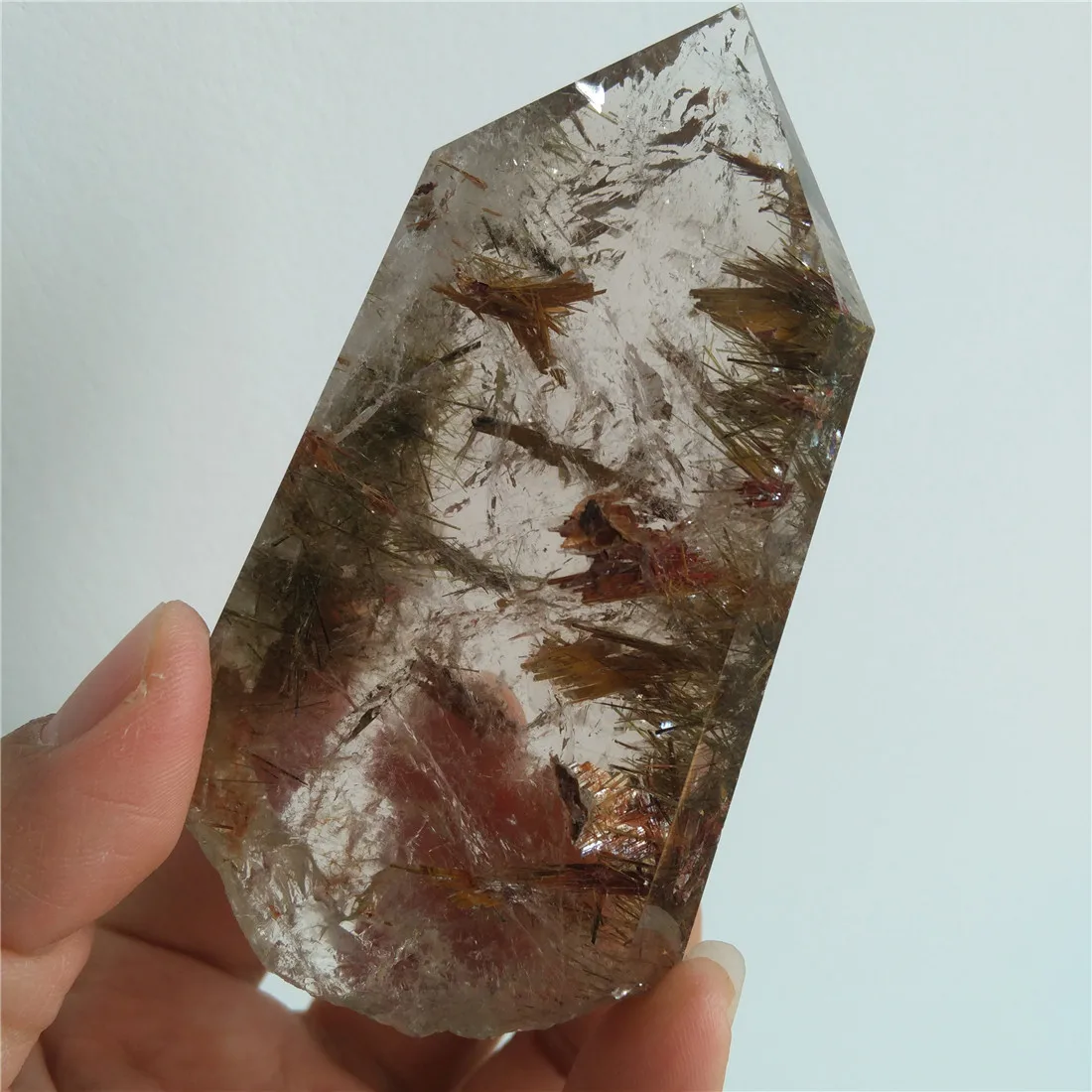 Рутилированные кристаллические точечные камни кристаллы призрака Wicca Cristal Islande