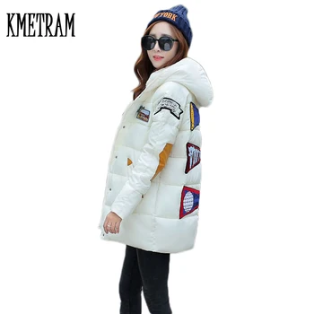 

2020 European Style Teenage girls Character Down Cotton Parkas Fashion Students Parka Jacket Coat Female Warm Outwear WUJ0595