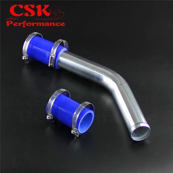 

45 Degree 38mm 1.5" Aluminum Turbo Pipe Piping Tube + Silicone hose Clamps Kits