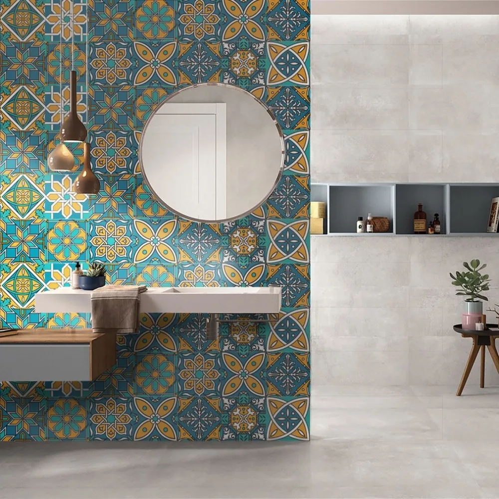 

2018 New 500*20cm Ceramic TilePrinting Film PVC Floor Paper Covering DIY Self-Adhensive Waterproof Wall Stickers