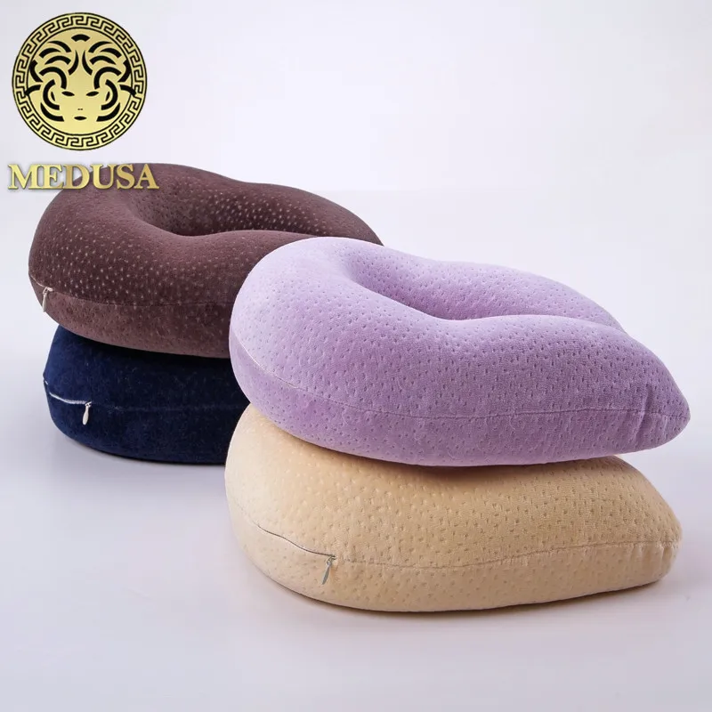 

beaked orthopedic U shape memory Latex velvet neck pillow for message/travel/plane/rest