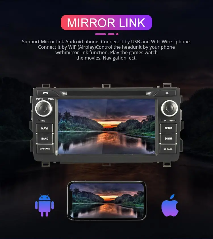 Perfect Besina Android 9.0 Car DVD Player For TOYOTA AURIS 2013 2014 2015 Multimedia GPS Navigation Stereo 2 Din Car Radio WIFI Canbus 7