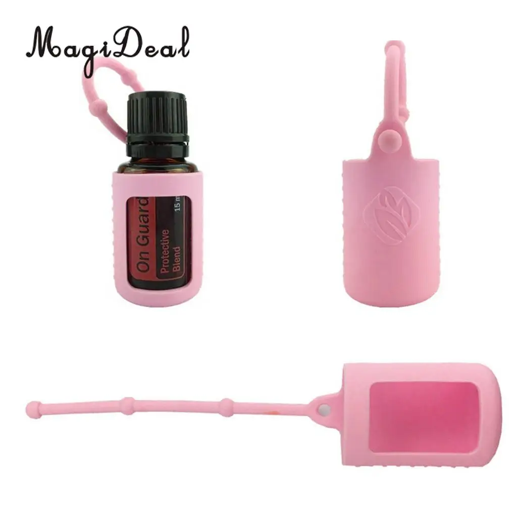 15ml Essential Oil Bottle Silicone Roller Holder Sleeve Carrying Cover Case Pink Blue Yellow Purple Green Orange
