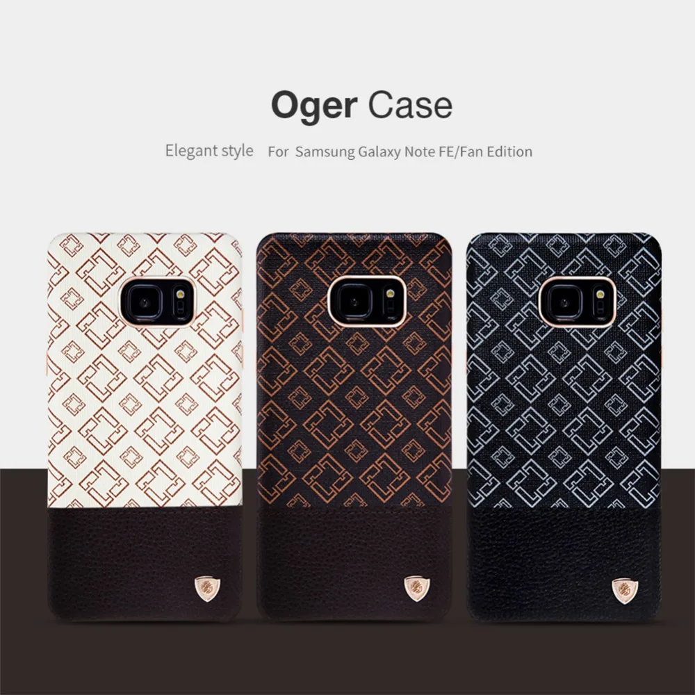 

For Samsung Galaxy Note FE(Fan Edition) Nillkin Oger PU Leather back Cover Vintage leather PC case work with magnetic car holder