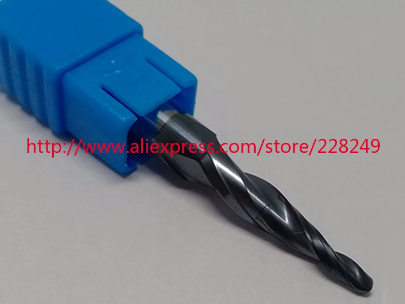 1 шт. R1 * D6 20 50L 2F HRC55 твердосплавные конические концевые фрезы с твердосплавным