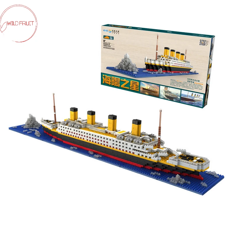 

Interes1860pcs Titanic Ship 3D mini diy Building Blocks Toy Titanic Boat Model Educational collection Birthday Gift for Children