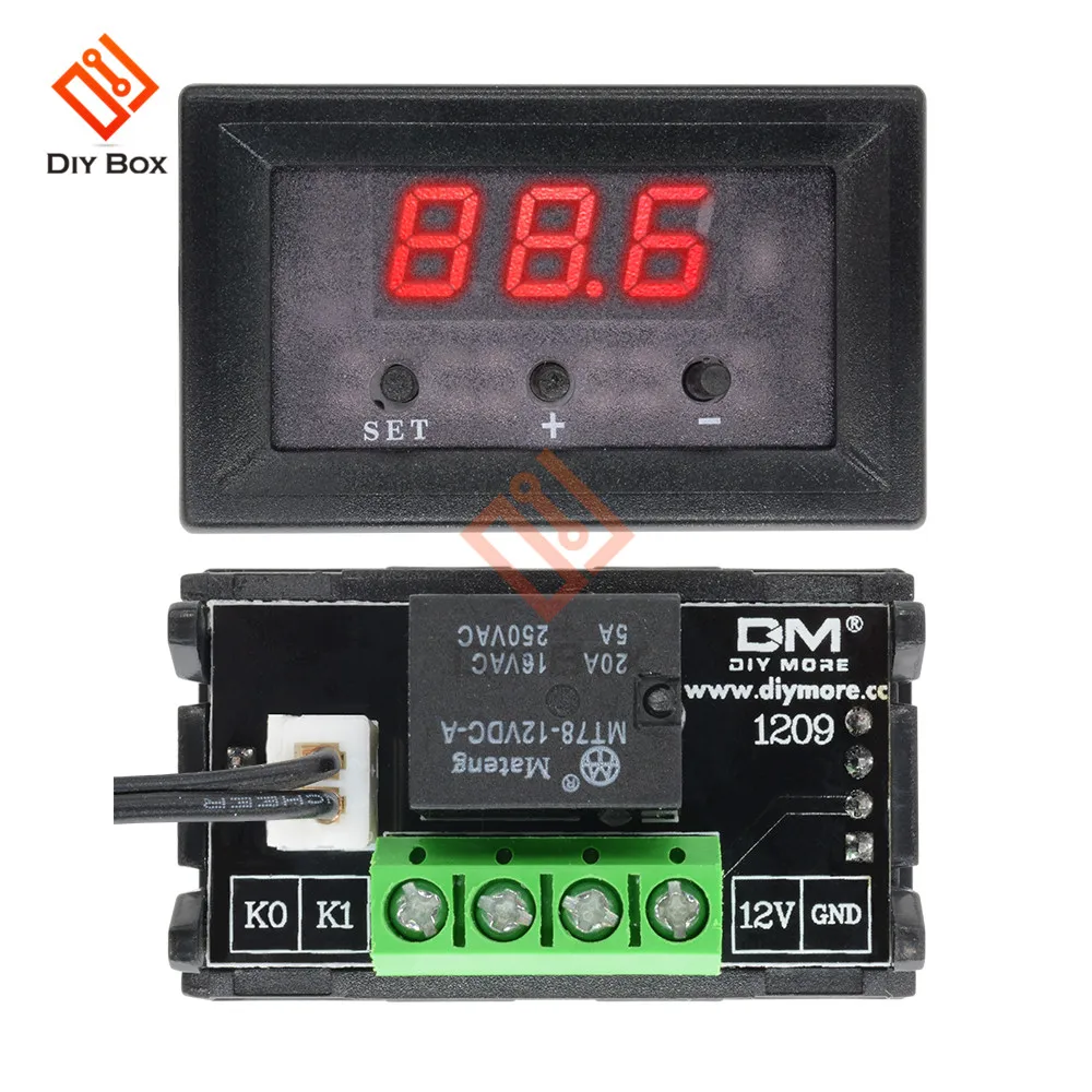 DC 12V 20A Mini W1209 Red LED Digital Thermostat Temperature Control