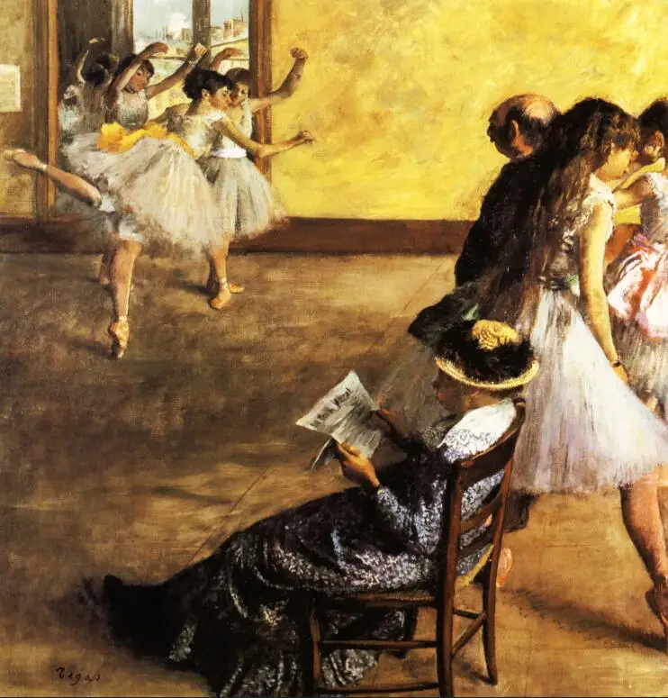 

High quality Oil painting Canvas Reproductions Ballet Class, the Dance Hall (1880) By Edgar Degas hand painted